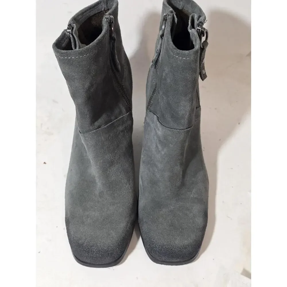 otbt bootie ankle boots booties leather women's shoes zip up sz 8.5